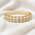 Double row pearl kada bangle with gold-tone setting openable free size 