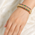 Gold-toned ruby emerald pearl kada bangle for women openable free size 