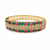 Gold-toned ruby emerald pearl kada bangle for women openable free size 