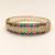 Gold-toned ruby emerald pearl kada bangle for women openable free size 