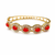 Gold-toned coral stone and pearl kada openable bangle free size 