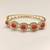Gold-toned coral stone and pearl kada openable bangle free size 