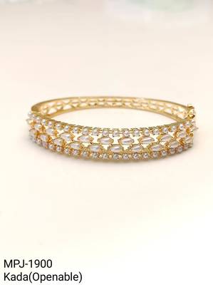 Pearl embellished gold-tone openable kada bangle for women free size  4