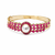 Ruby & pearl gold-toned openable kada bangle for girls and women free size 