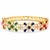 Gold-toned floral kada bangle with pearl & multicolour stones openable free size 