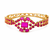Ruby stone gold-toned kada bracelet for women openable free size 