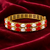 Red coral & pearl gold-toned openable kada bangle free size 