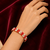 Red coral & pearl gold-toned openable kada bangle free size 