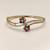 Gold-plated navratan floral kada bracelet with cz stones openable free size 
