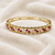  Gold-toned ruby and pearl kada bangle for women openable free size 
