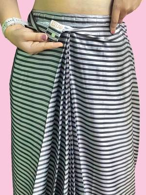 Grey printed satin fashion saree with blouse piece 5