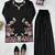 Black reyon satin thread work plazzo suit