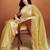 Yellow plain tissue festive wear saree with blouse piece