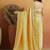 Yellow plain tissue festive wear saree with blouse piece