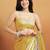 Yellow plain tissue festive wear saree with blouse piece