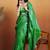 Green plain tissue festive wear saree with blouse piece