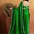 Green plain tissue festive wear saree with blouse piece