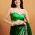 Green plain tissue festive wear saree with blouse piece
