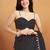 Black plain tissue festive wear saree with blouse piece