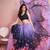 Purple elegant printed georgette saree with blouse piece