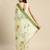 Green elegant printed polycotton saree with blouse piece