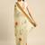 Cream elegant printed polycotton saree with blouse piece