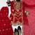 Red georgette thread with embroidered sharara suit