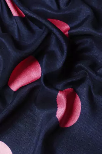 Navy blue elegant printed silk cotton saree with blouse piece