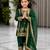 Green gmy silk embroidery with cording sequence work girls kids dress set
