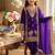 Purple gmy silk embroidery with cording sequence work girls kids dress set