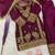 Wine gmy silk embroidery with cording sequence work girls kids dress set