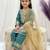 Turquoise gmy silk embroidery sequence work girls kids dress set