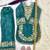 Turquoise gmy silk embroidery sequence work girls kids dress set