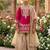 Pink gmy silk embroidery cording sequence work for girls kids sharara set