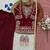 Wine fendi silk embroidery sequence work for girls kids dress set