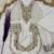 White gmy silk embroidery sequence work girls kids dress set