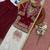 Wine fendi silk embroidery sequence work for girls kids dress set