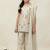 Cream cosmos silk embroidery sequence work for girls kids dress set