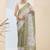 Olive checked design silk blend ready to wear saree