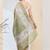 Olive checked design silk blend ready to wear saree