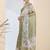 Olive checked design silk blend ready to wear saree