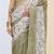 Olive checked design silk blend ready to wear saree