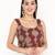 Maroon cotton ajrak printed non padded blouse