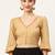 Beige cotton solid non padded blouse