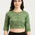 Green cotton sanganeri printed non padded blouse