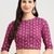 Pink cotton sanganeri printed non padded blouse