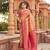 Women's peach soft banarasi silk blend zari woven saree with blouse