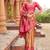 Women's peach soft banarasi silk blend zari woven saree with blouse