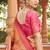 Women's peach soft banarasi silk blend zari woven saree with blouse