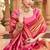 Women's peach soft banarasi silk blend zari woven saree with blouse